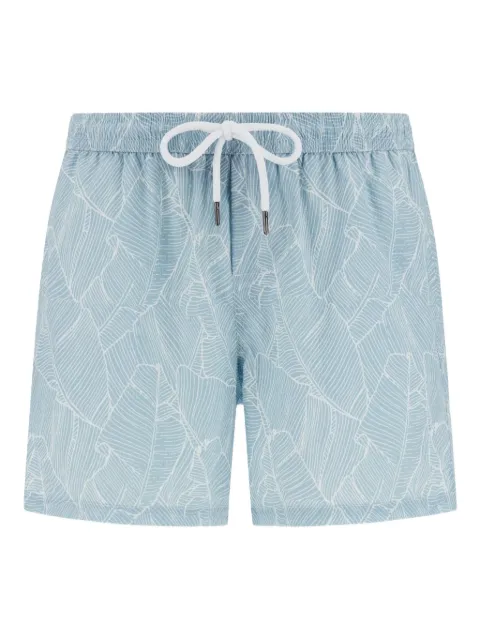 Boggi Milano bañador con hojas estampadas y cordones