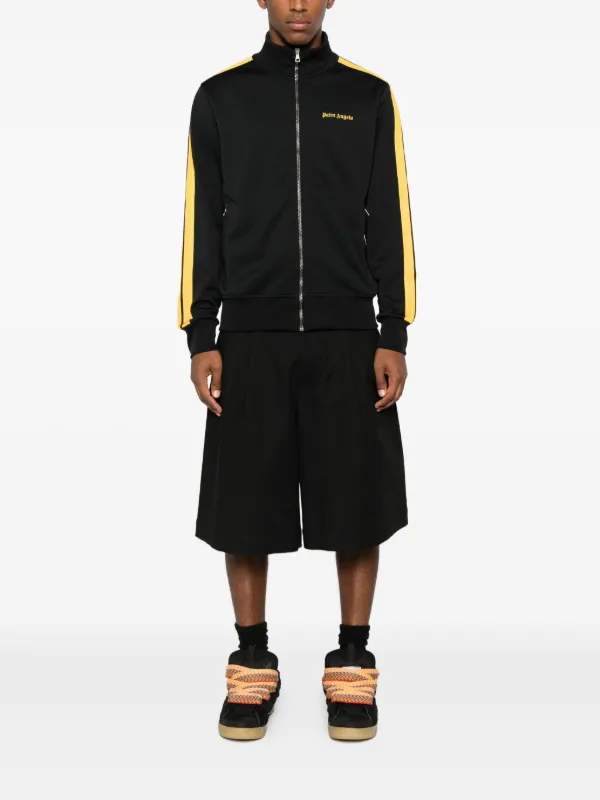 Palm Angels stripe-detail zip-up Sweatshirt | Black | FARFETCH