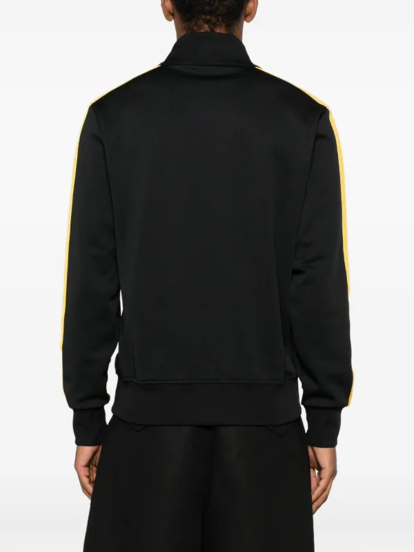 Palm Angels stripe-detail zip-up Sweatshirt | Black | FARFETCH