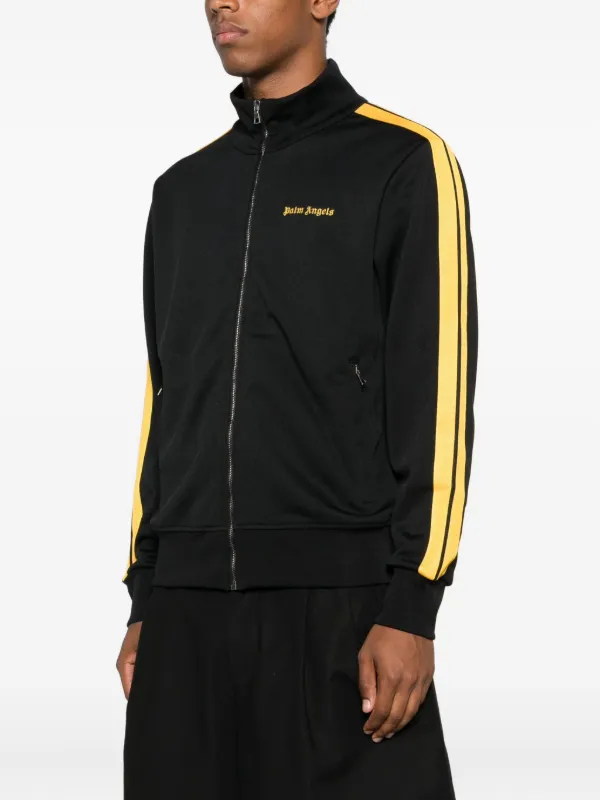 Palm Angels stripe-detail zip-up Sweatshirt | Black | FARFETCH