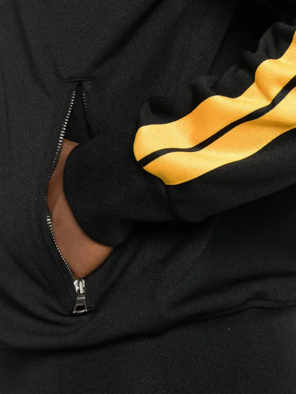 Palm Angels stripe-detail zip-up Sweatshirt | Black | FARFETCH