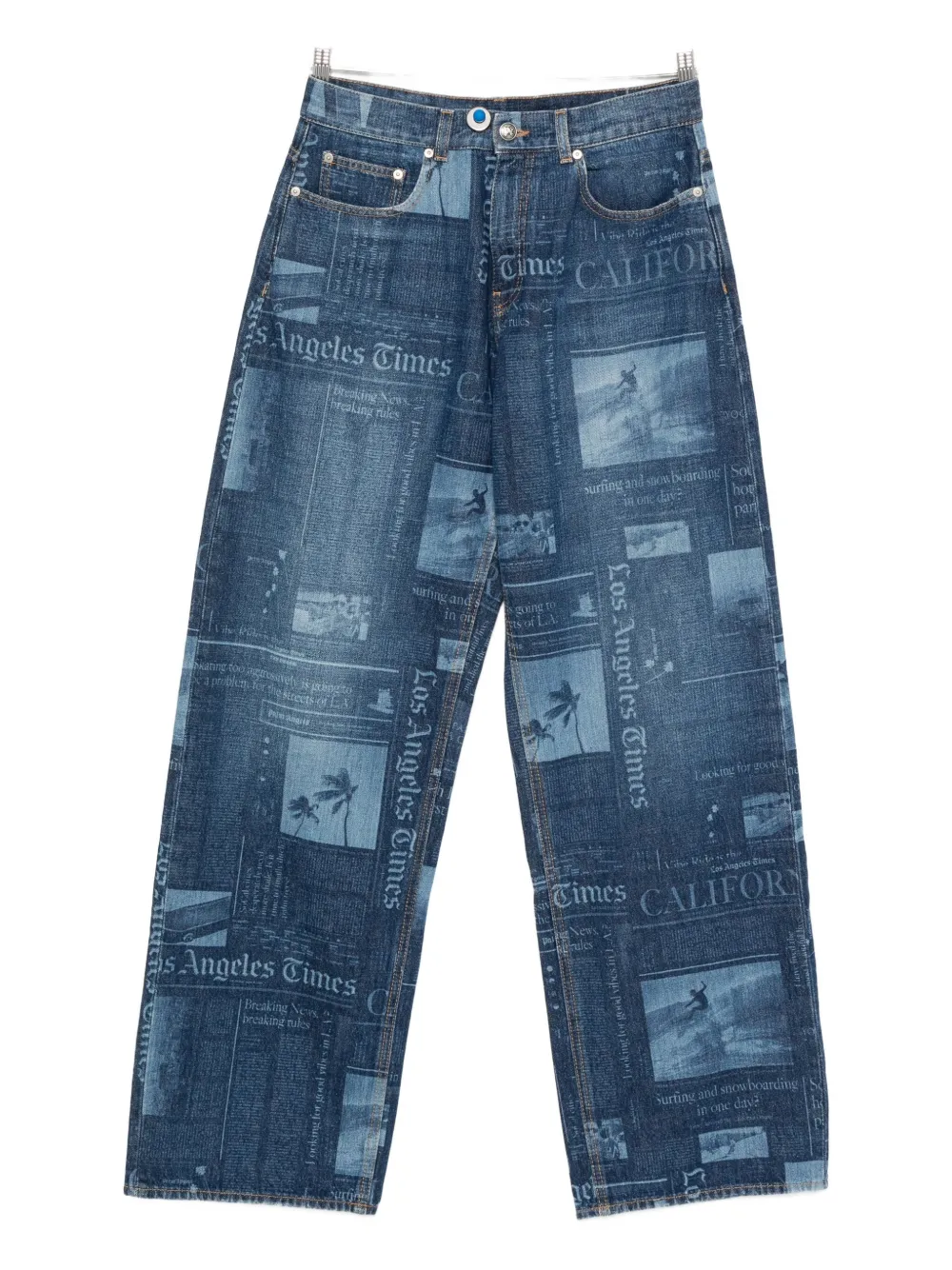 Palm Angels cotton jeans Blauw