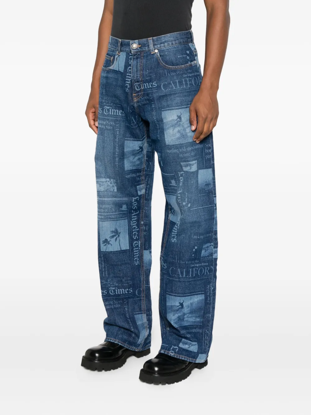 Palm Angels cotton jeans Blauw