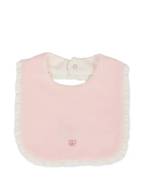 La Stupenderia embroidered-bow ruffled bib