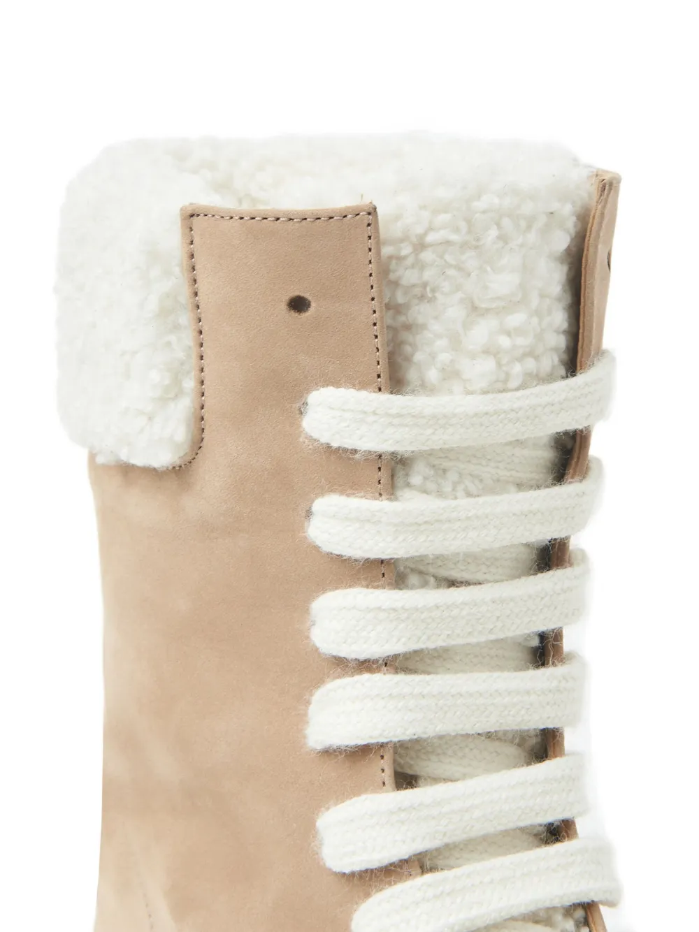 Peserico lace-up shearling-trim boots Brown