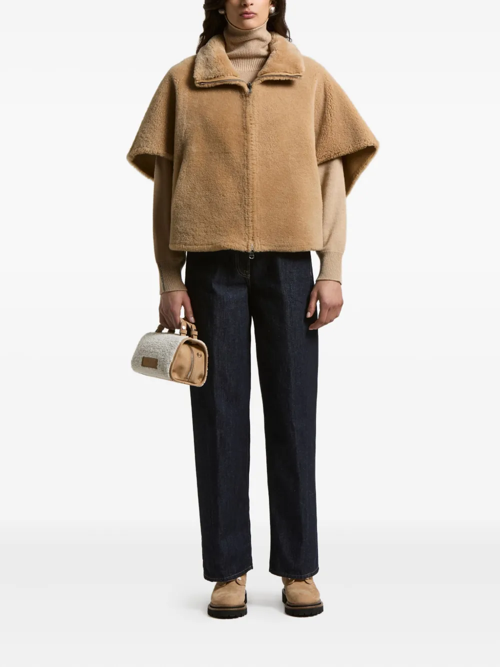 Peserico embossed-logo zip-front cape | Capes | Image 2