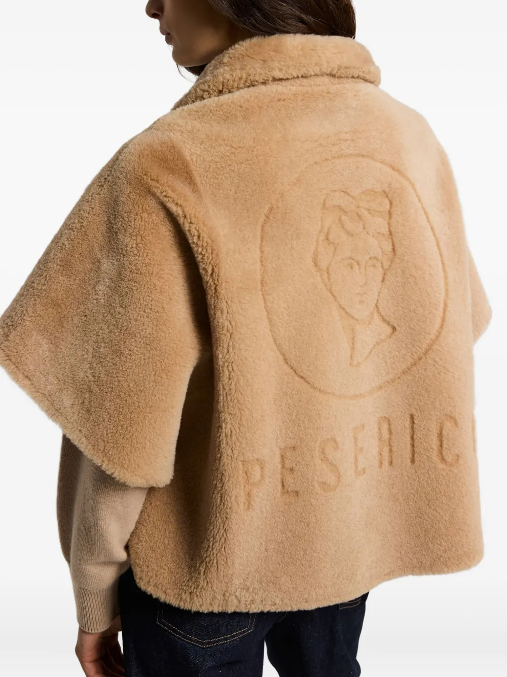 Peserico Embossed-logo Zip-front Cape In Multi