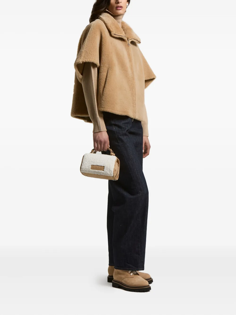 Peserico Embossed-logo Zip-front Cape In Multi