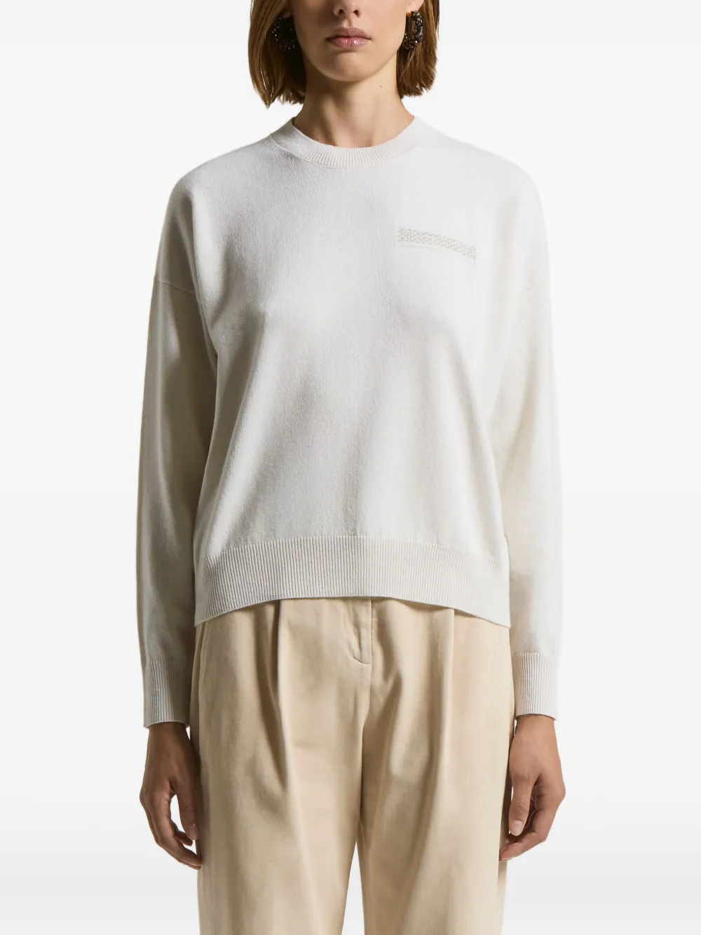 Peserico detailing long-sleeves sweater | White | Image 1