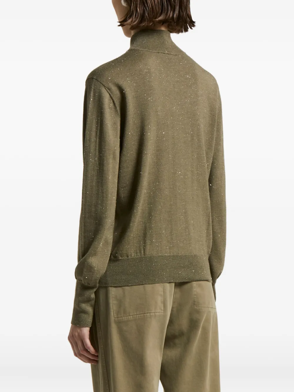 Peserico Vest met hoge hals en lange mouwen Groen