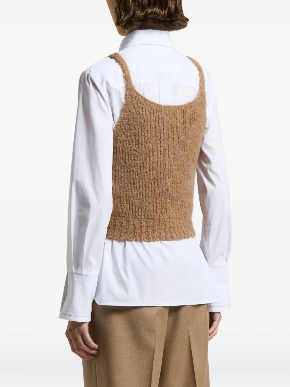 Peserico Mouwloze top met vierkante hals Beige