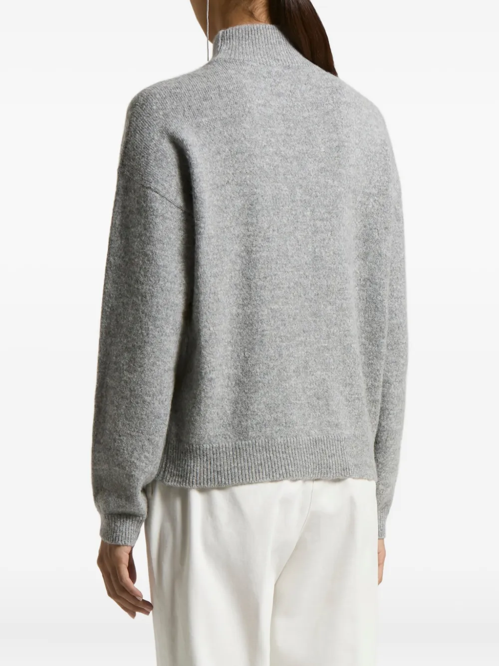 Peserico Sweater met hoge hals en pailletten versiering Grijs