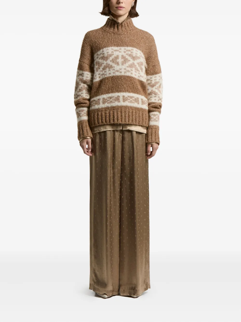 Peserico fairisle-pattern high-neck sweater | Knitted Sweaters | Image 2