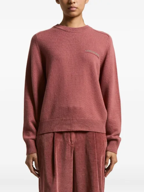 Peserico embellished-detail crew-neck sweater