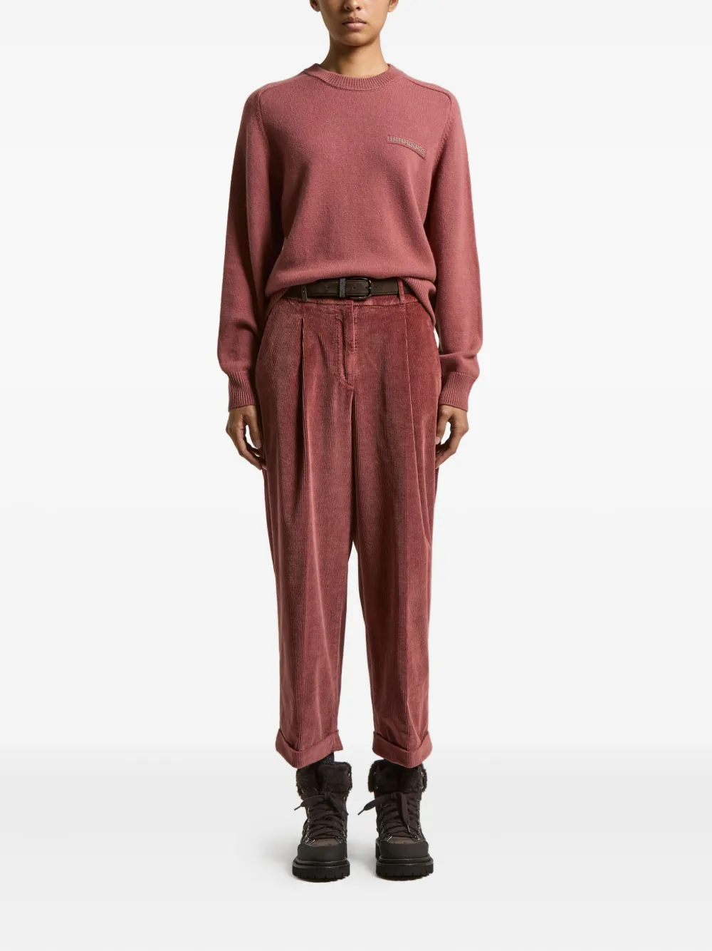 Peserico Trui met verfraaid detail en ronde hals Rood