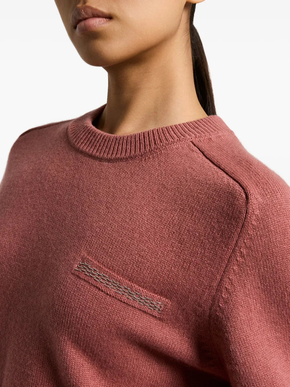 Peserico Trui met verfraaid detail en ronde hals Rood