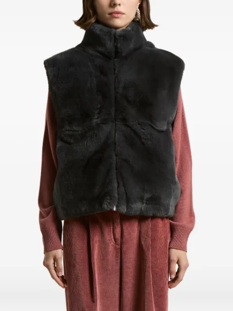 Peserico high-neck zip-fastening waistcoat