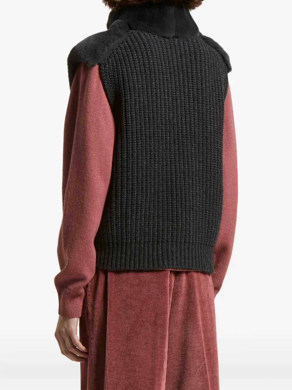 Peserico High-neck Zip-fastening Waistcoat In Gray