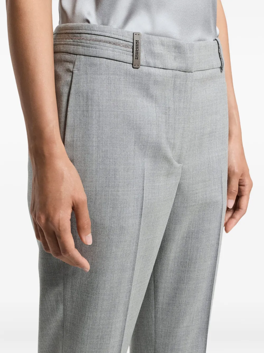 Peserico Broek met kettingdetail Grijs