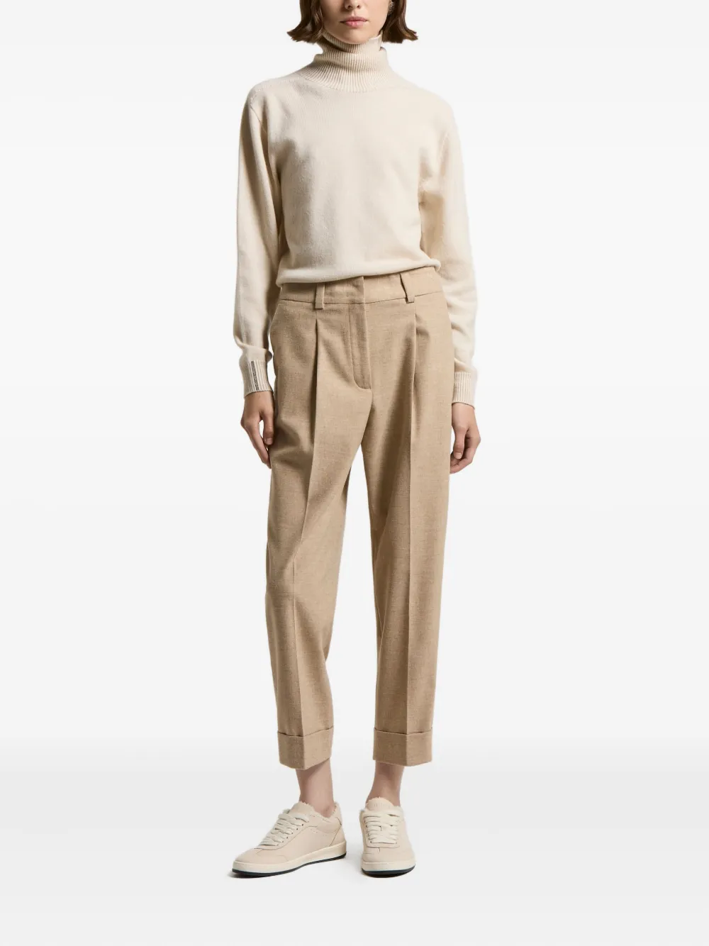 Peserico pleated-details trousers - Beige