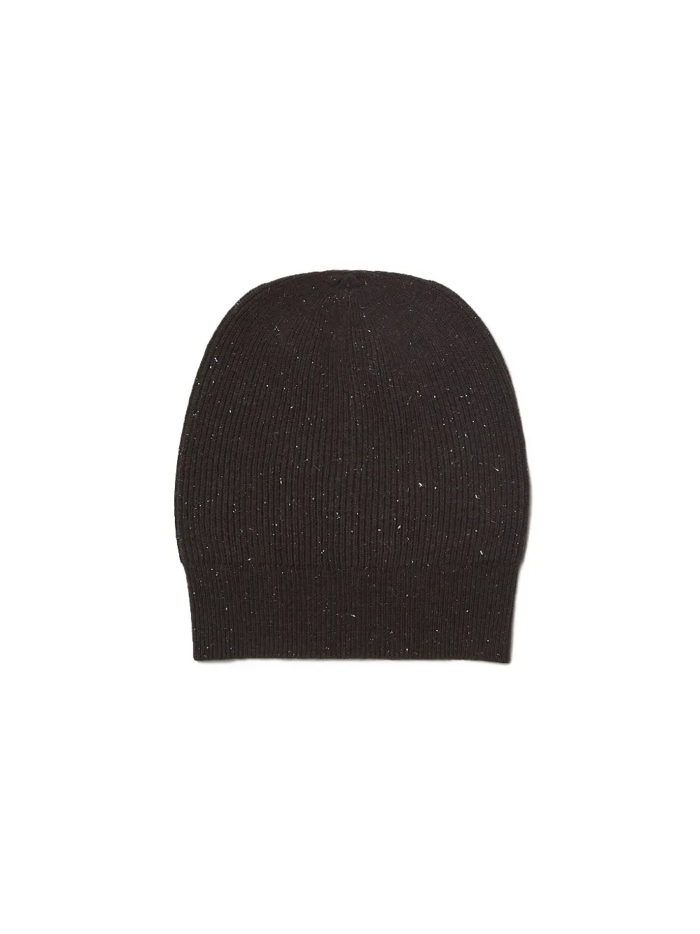 Peserico ribbed glitter beanie - Bruin