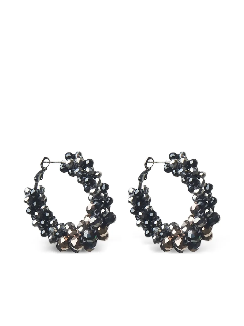 Peserico beaded hoop earrings | Brown | Image 1
