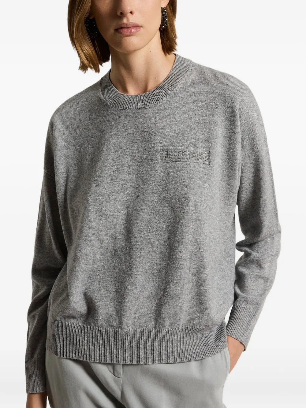 Peserico Crew-neck Sweater In Gray