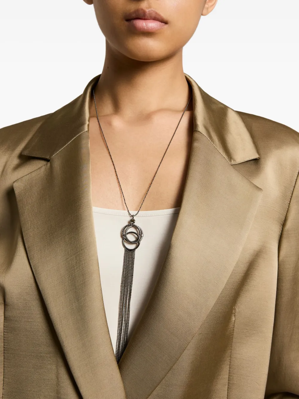 Peserico Collana a catena con nappa - Grigio