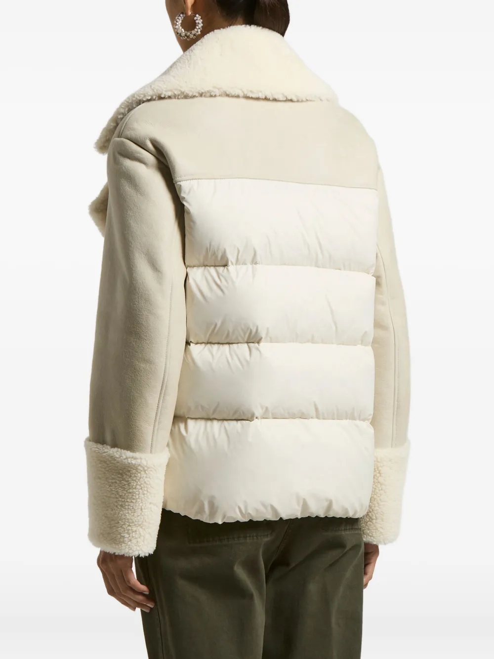 Peserico Panelled Shearling Jacket In White