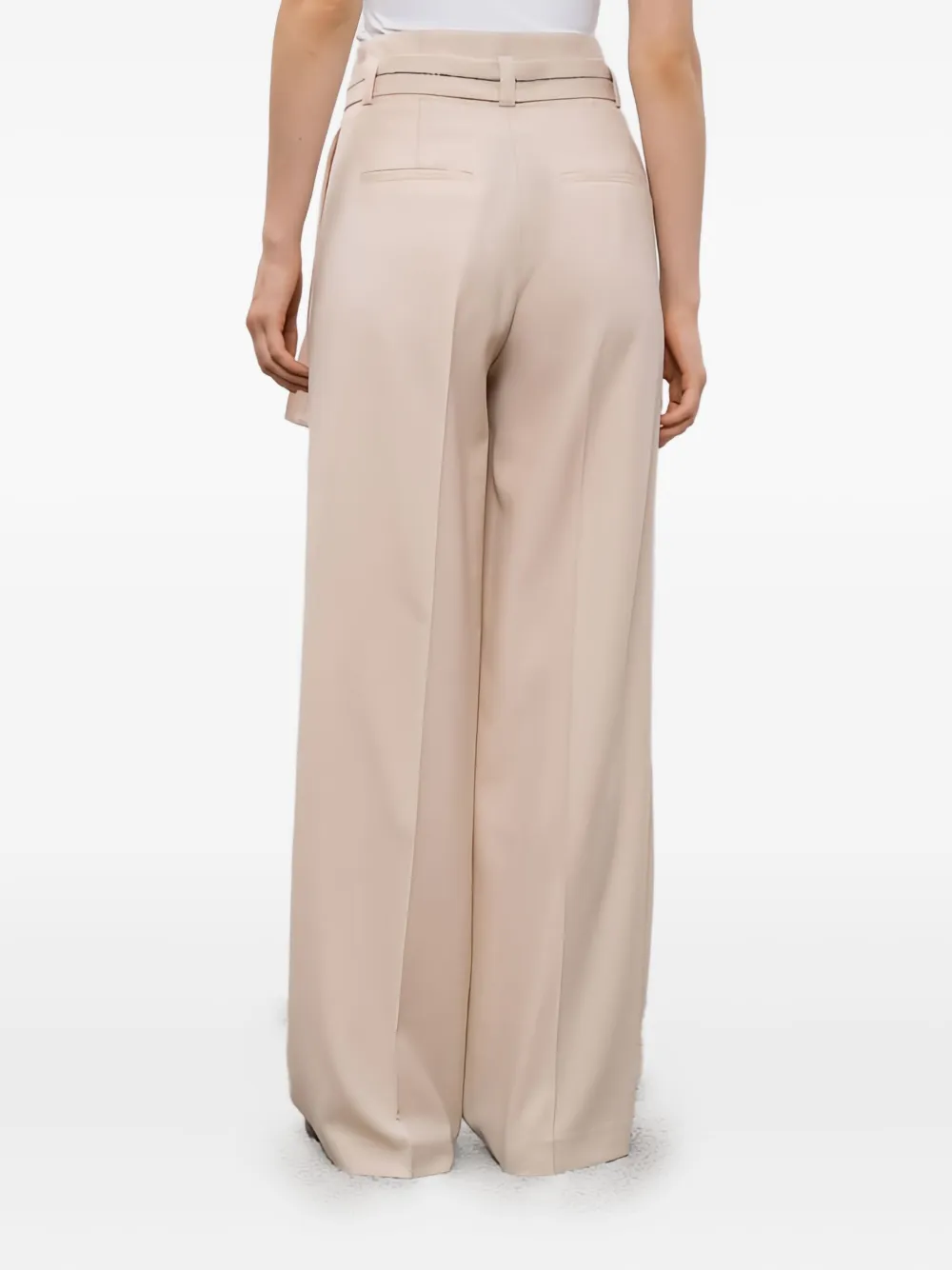 Peserico Plooibroek met ceintuur Beige