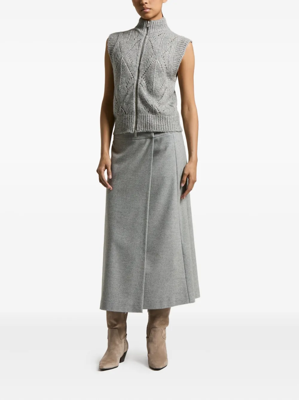 Peserico zip-front sleeveless cardigan | Cardigans | Image 2