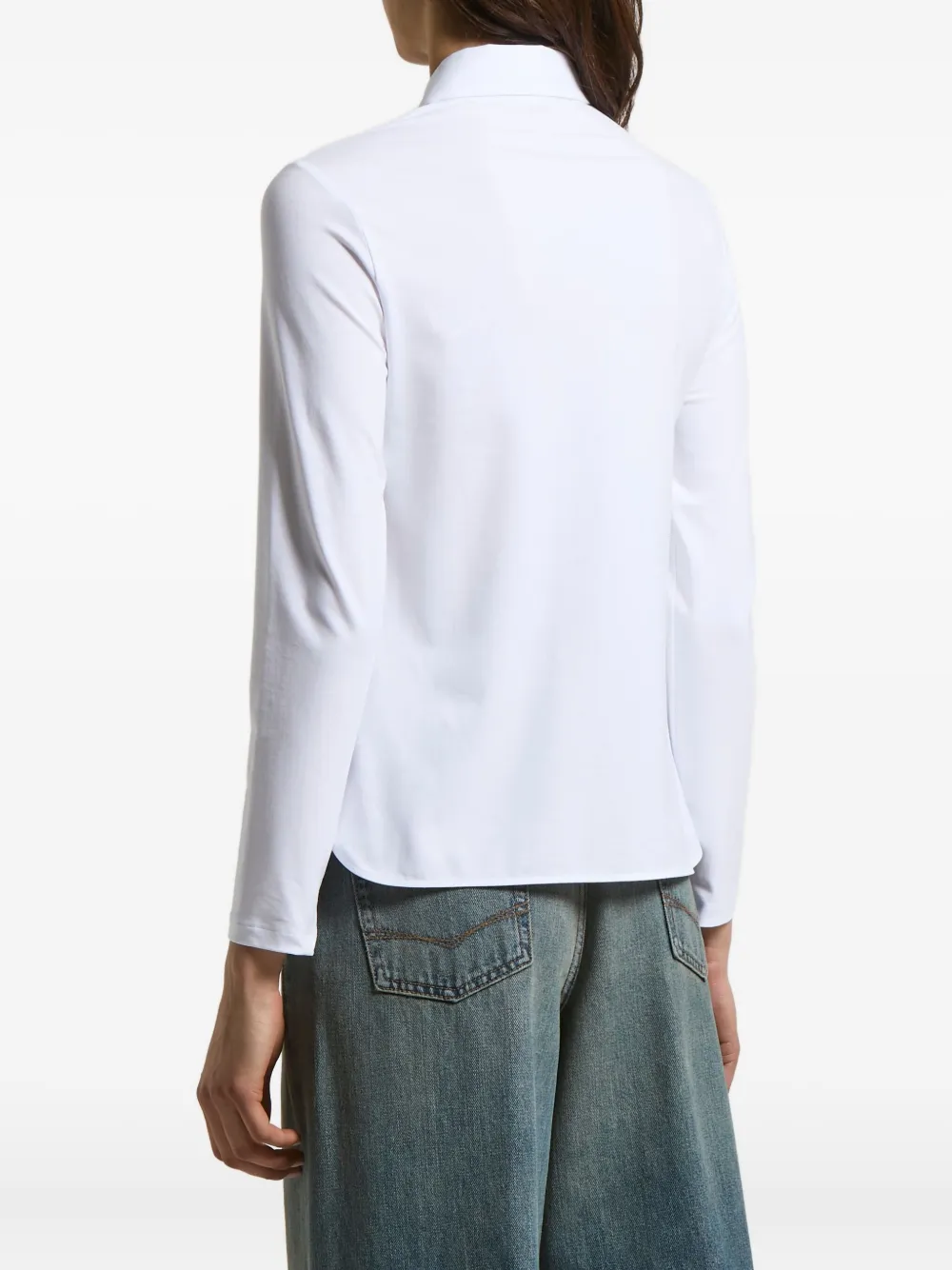 Peserico blouse met puntkraag Wit