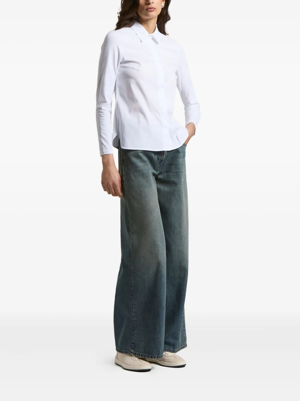 Peserico point-collar cotton shirt - Wit