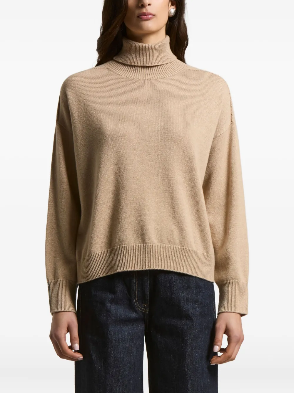 Peserico turtleneck ribbed-cuff sweater | Neutrals | Image 1