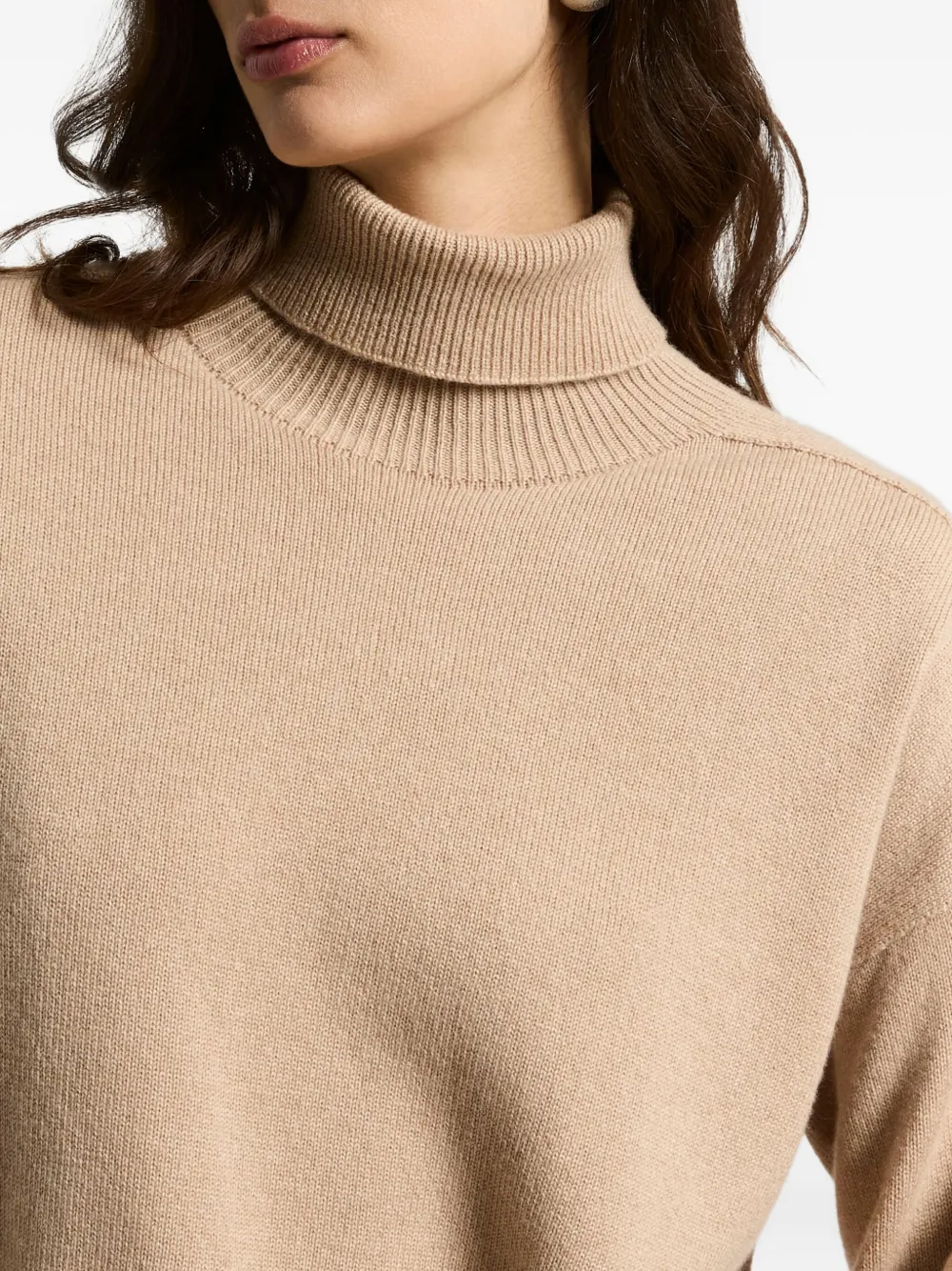 Peserico Turtleneck Ribbed-cuff Sweater In Neutral