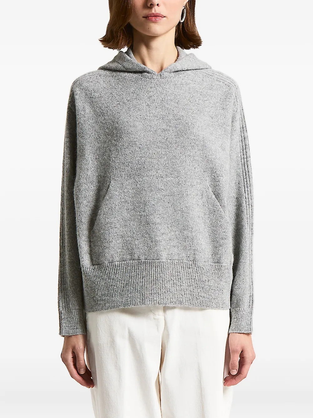 Peserico hooded ribbed knitwear - Grigio