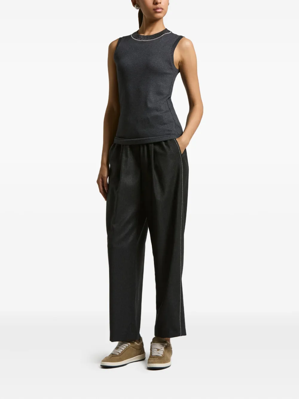 Peserico embellished-neck sleeveless top | Vests & Tank Tops | Image 2