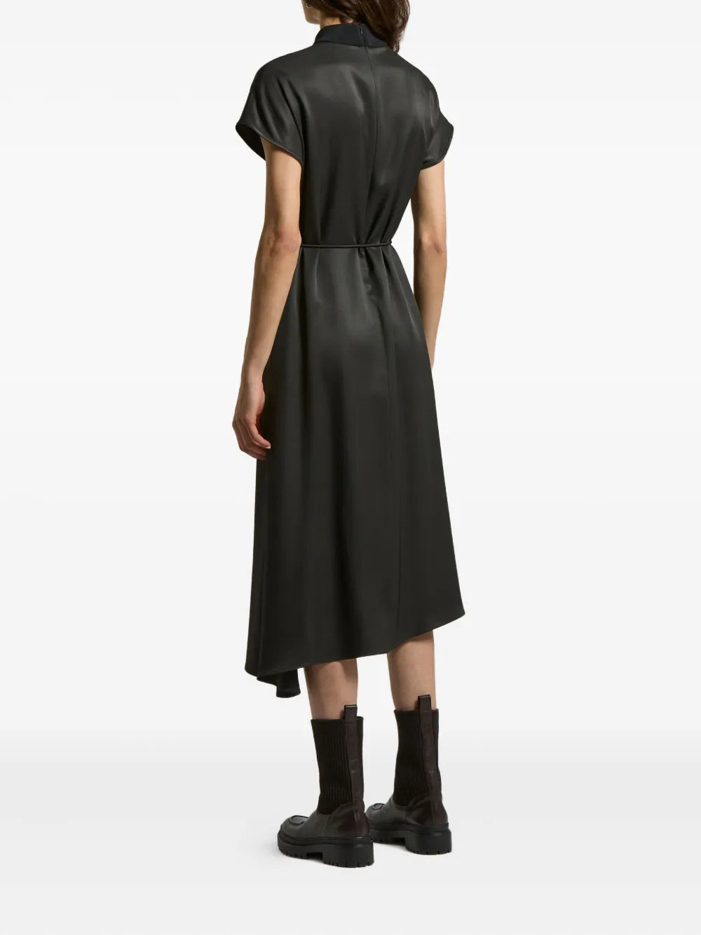 Peserico Asymmetrische jurk met col Zwart