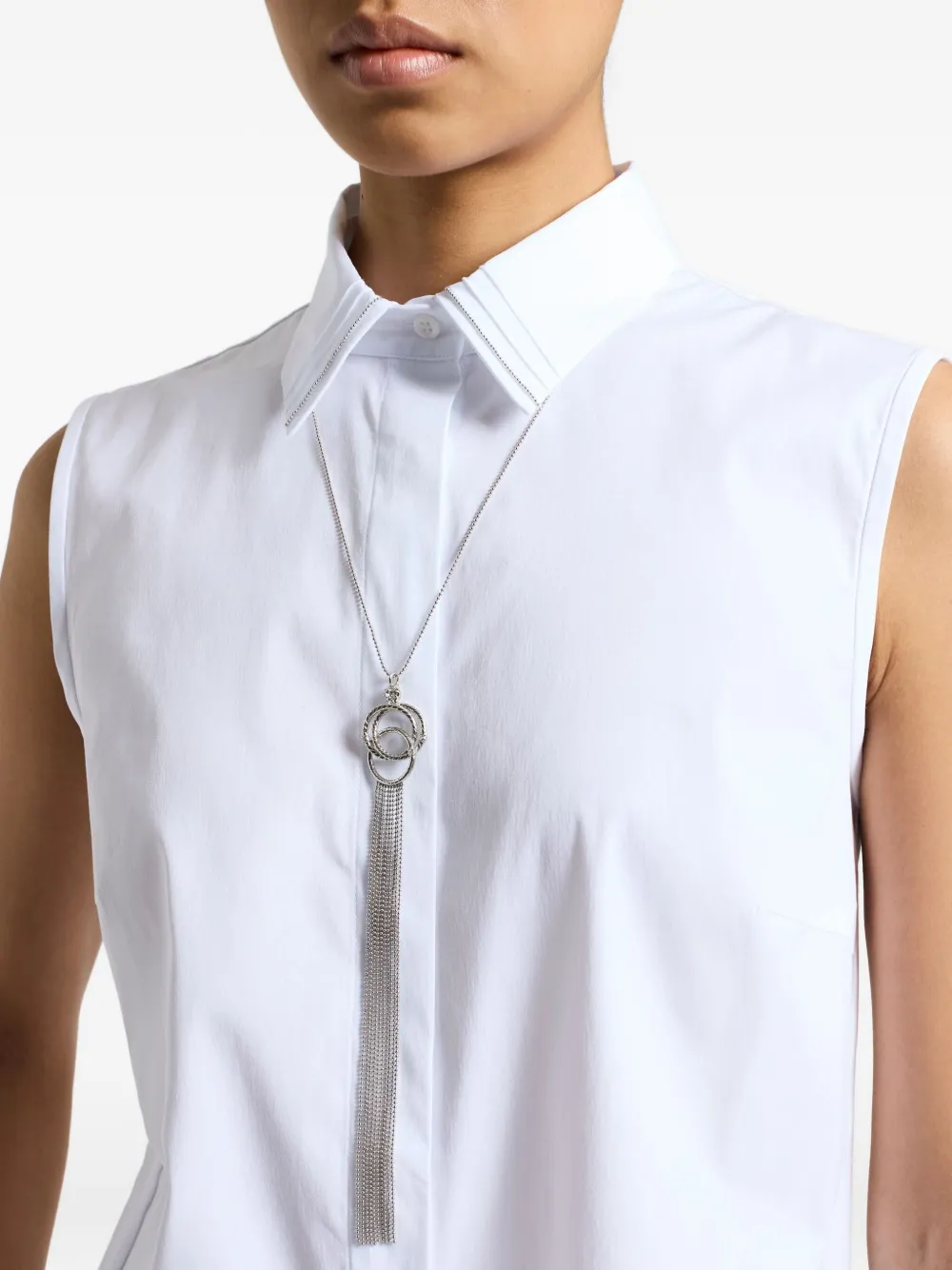 Peserico Chain Tassel-detail Necklace In Metallic