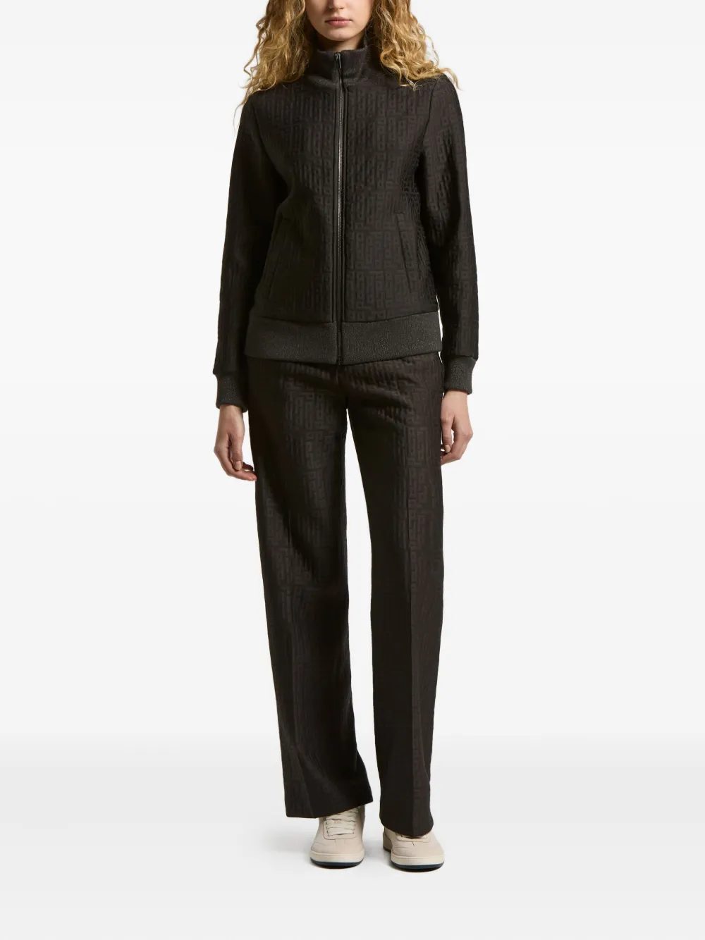 Peserico geometric-pattern trousers - Bruin