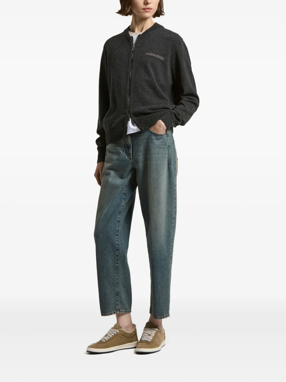 Peserico zip-fastening embellished-detail cardigan | Cardigans | Image 2
