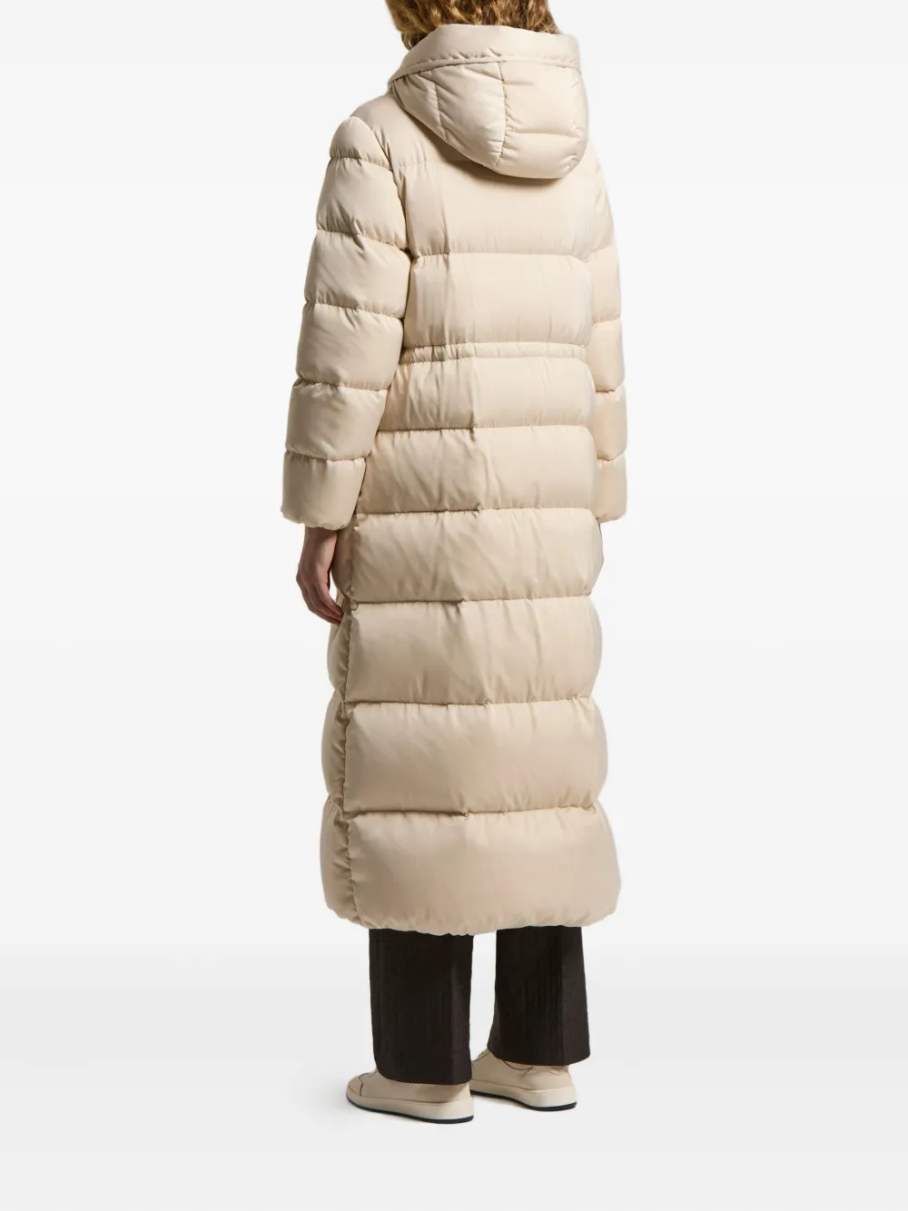Peserico Hooded Quilted Down Coat In Neutral