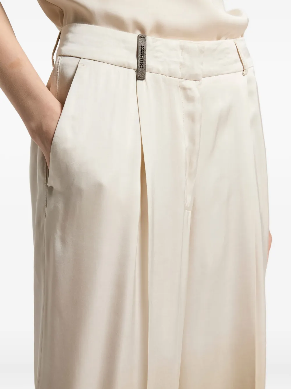 Peserico Broek met geplooide details Beige