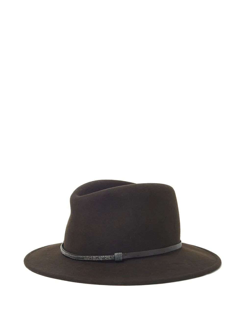 Peserico Beaded-band Fedora Hat In Brown