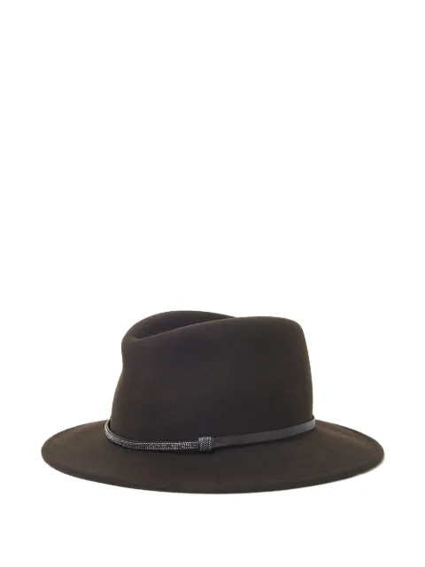 Peserico beaded-band fedora hat