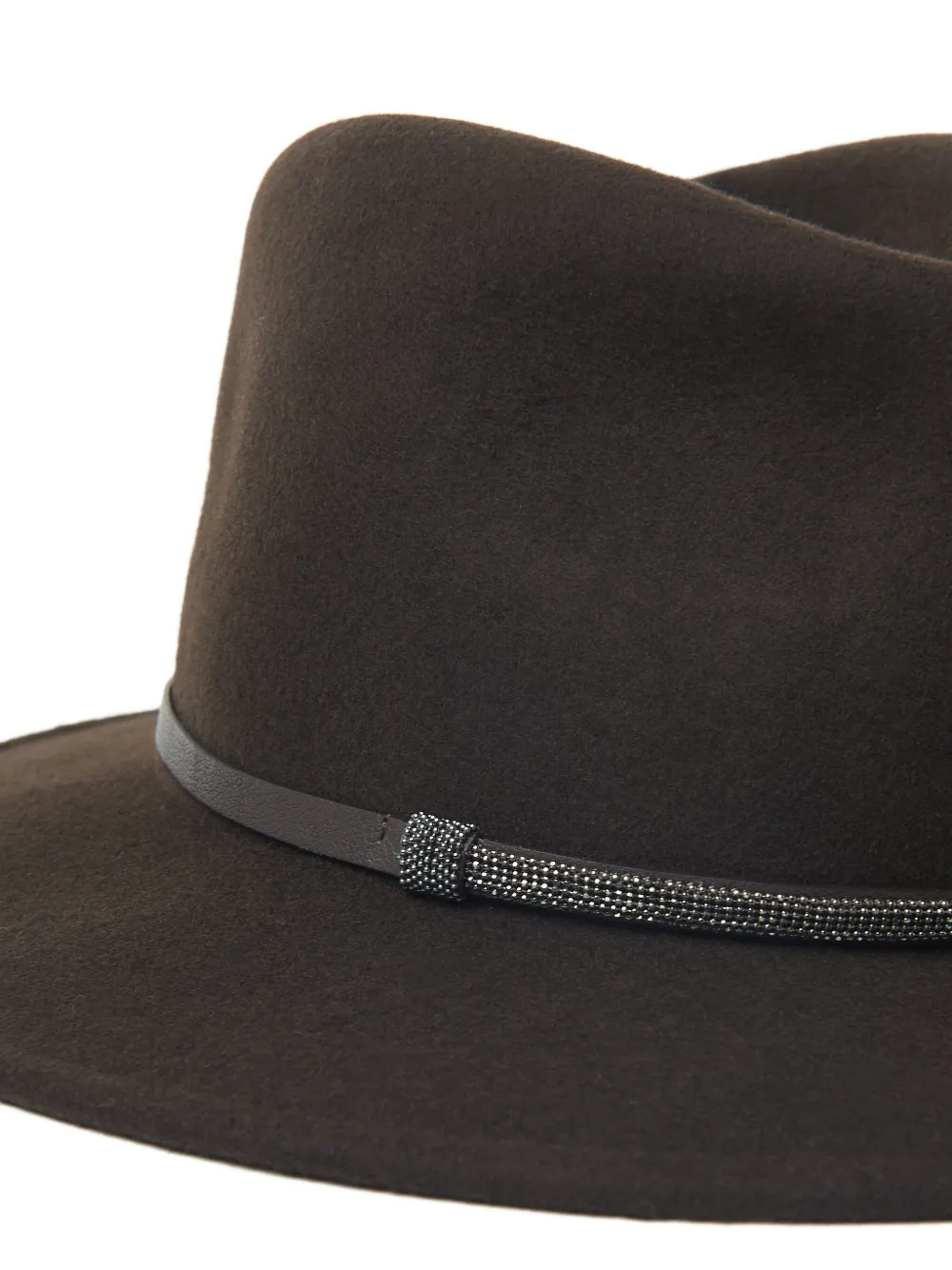 Peserico Fedora hoed met kralenband - Bruin