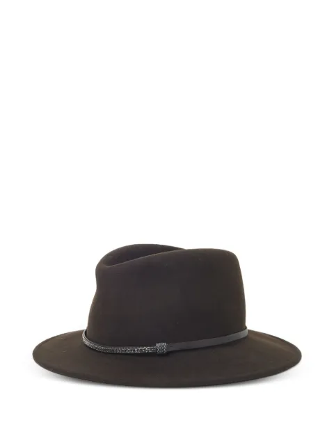 Peserico beaded-band fedora hat