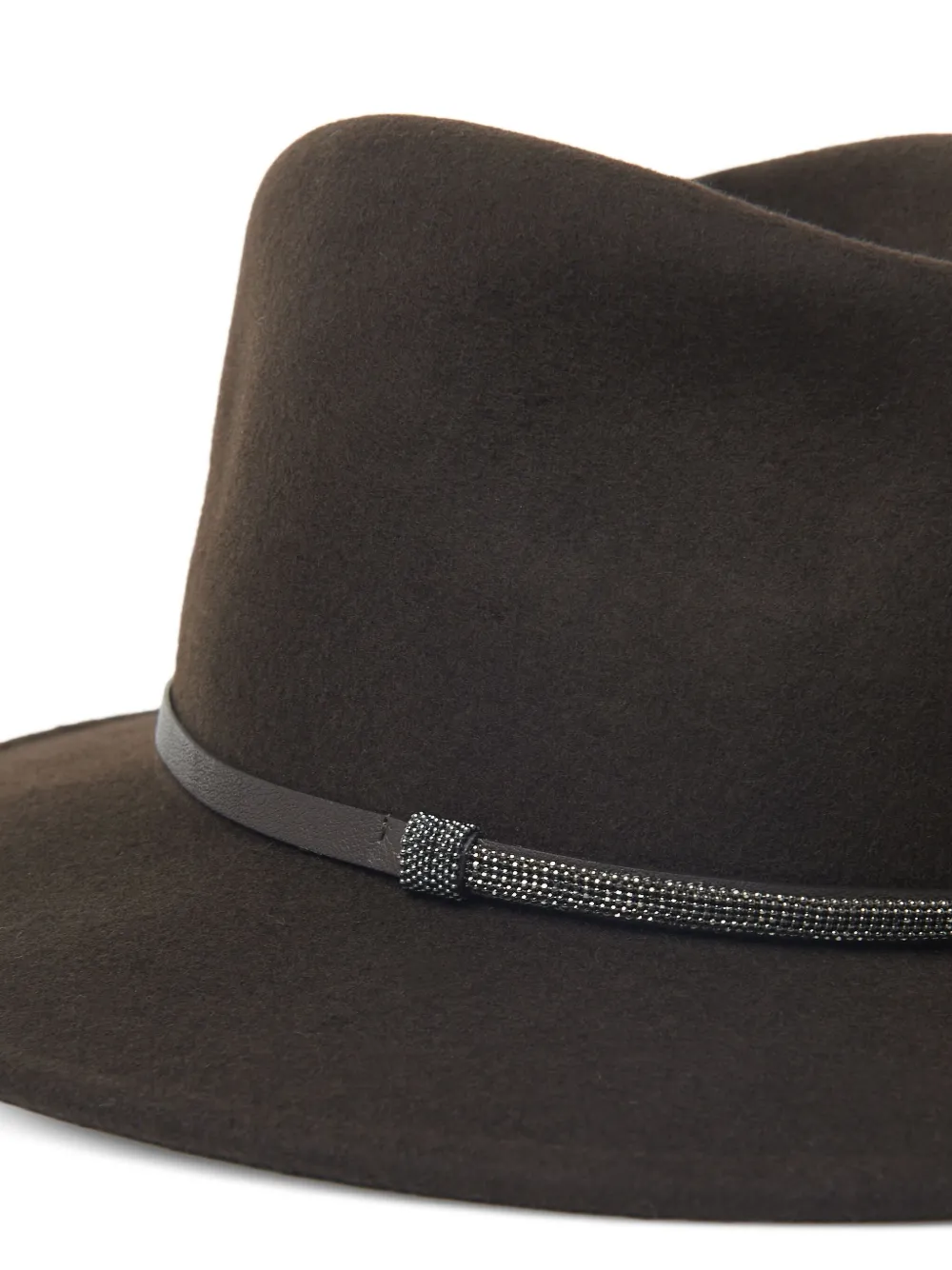 Peserico Fedora hoed met kralenband Bruin