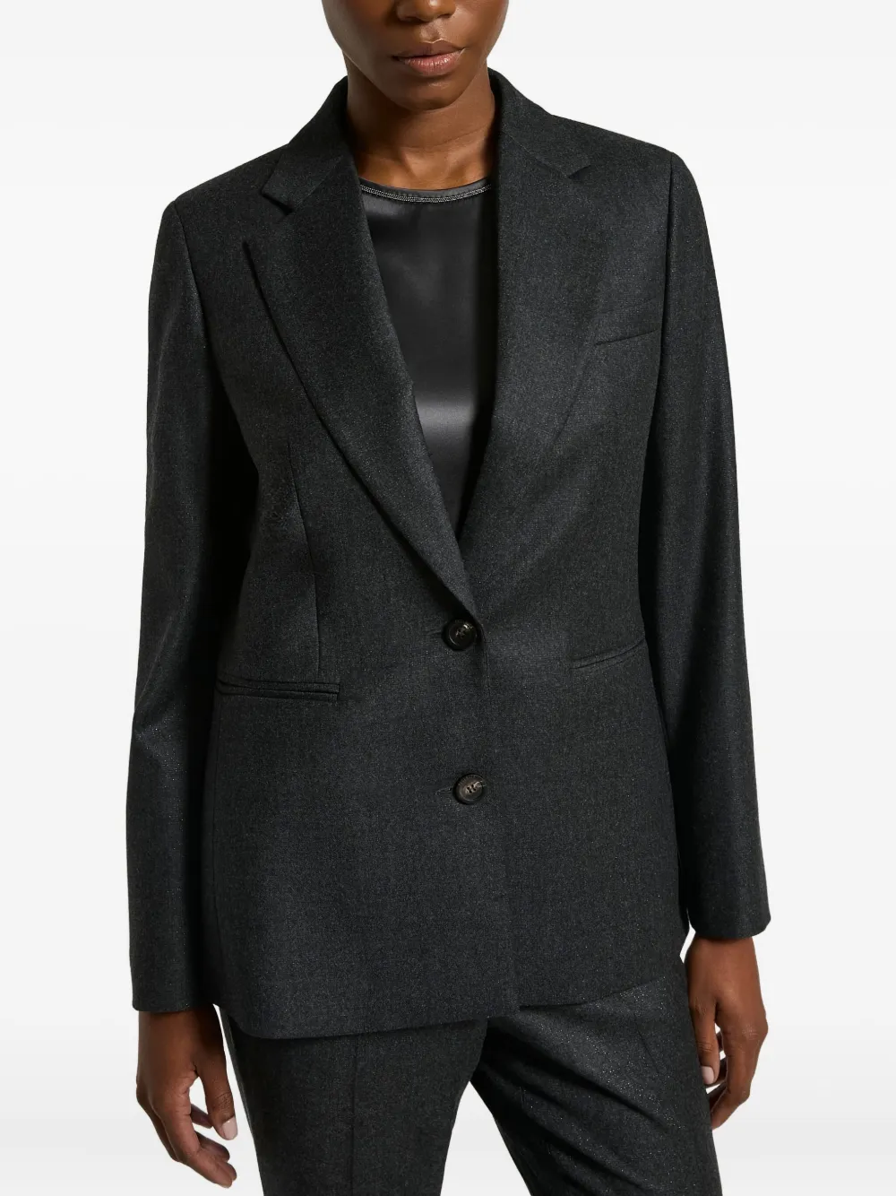 Peserico Long-sleeve Blazer In Gray