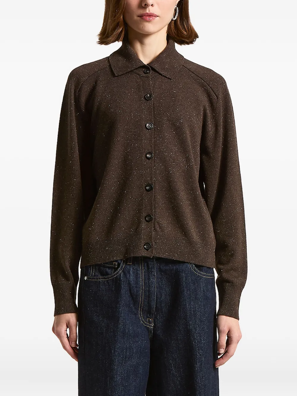 Peserico buttoned collared knitwear | Brown | Image 1